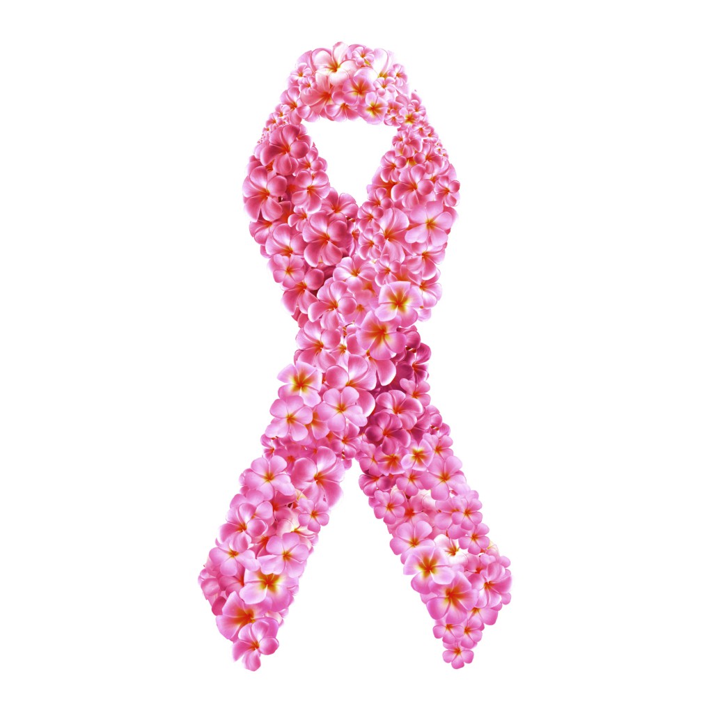 Frangipani Breast Cancer awareness ribbon